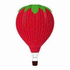 Obraz premium Strawberry-Shaped Hot Air BalloonVector image