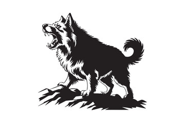 Fierce Barking Dog Illustration Aggressive Guard Dog Clipart Vector Art