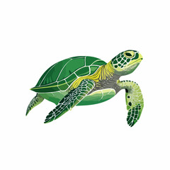 Fototapeta premium Sea Turtle Vector Illustration. Vector image