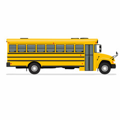 School Bus Side View Illustration. Vector image