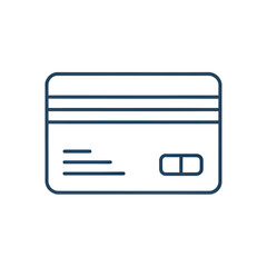 debit card icon in modern outline style isolated on transparent background