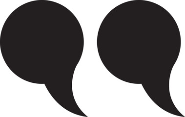 Quotes icon. Flat and simple quotation marks icon sign	