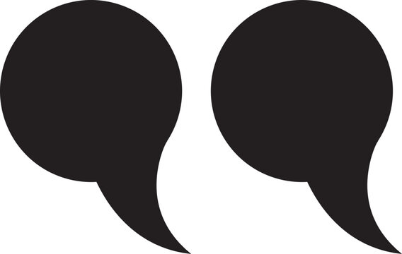 Quotes icon. Flat and simple quotation marks icon sign	