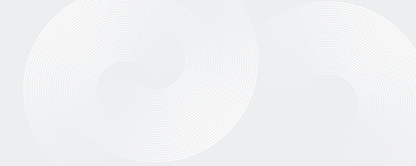 Abstract white glowing geometric lines on gray background. Modern shiny blue circle lines pattern. Futuristic technology concept. Suit for cover, poster modern