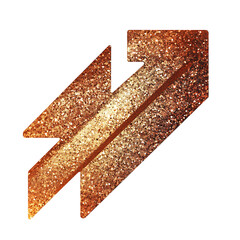 Abstract Arrow with Layered Shimmering Patterns in Gold Isolated on Transparent Background