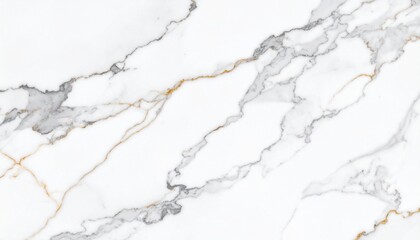 Fototapeta premium 白大理石の高級テクスチャ – ゴールドとグレーの繊細なベイン模様Luxury White Marble Texture with Elegant Gold and Gray Veins – High Resolution Background