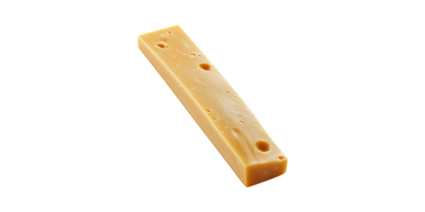 Swiss Cheese Stick. Dairy Product For Snacking And Culinary Use Isolated On Transparent Background