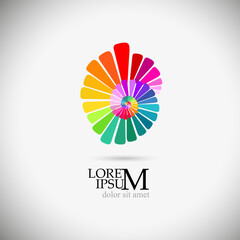 Logo rainbow abstraction. Hand drawing. Not AI, Vector illustration