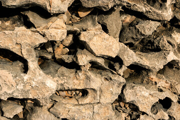 Abstract stone background, bizarre shape and texture. Close-up