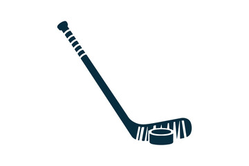 Ice Hockey Stick Puck Silhouette