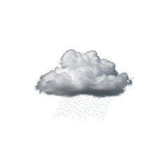 Rainy Cloud Symbol with Light Showers and Cloudy Weather