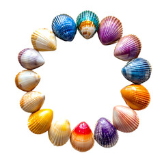 Vibrant Shell Anklet with a Striking Array of Natural Colors Isolated on Transparent Background