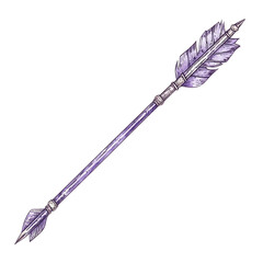 Artistic Arrow with Hand Drawn Details in Gentle La Isolated on Transparent Background