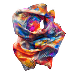 Contemporary Cooling Wrap with a Vibrant Digital Mo Isolated on Transparent Background