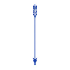 Modern Arrow with Precise Crisp Lines in Regal Roy Isolated on Transparent Background