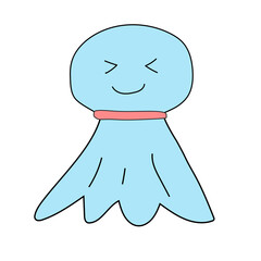 可愛い笑顔のてるてる坊主のイラスト