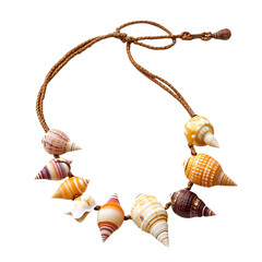 Playful Shell Anklet with Assorted Polished Shells Isolated on Transparent Background