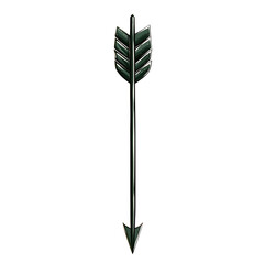 Minimalistic Arrow with Subtle Curves in Dark Fores Isolated on Transparent Background