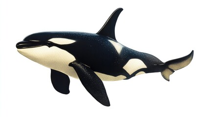 Obraz premium Playful orca swimming gracefully, watercolor style. AI generated illustration.