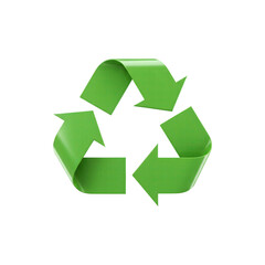 Fototapeta premium Bright green recycling icon with arrows in a loop