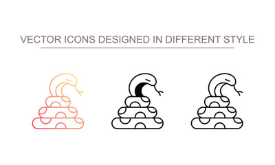 Snake icon design with white background stock illustration
