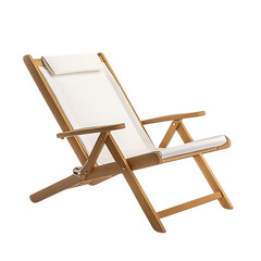 Contemporary Ergonomic Wooden Beach Chair with a Co Isolated on Transparent Background