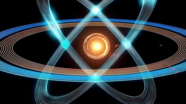 Glowing Atomic Structure with Electron Orbits