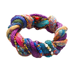 Artistic Woven Bracelet with Freeform Interlacing Isolated on Transparent Background