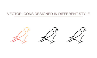 Falcon icon design with white background stock illustration