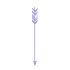 Contemporary Arrow with Minimalist Vector Lines in Purple Isolated on Transparent Background