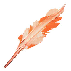 Artistic Arrow with Fluid Brushwork in Soft Apricot Isolated on Transparent Background