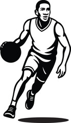 Fototapeta premium Basketball dribble motion art, player with ball in action