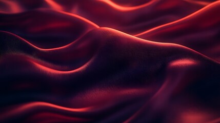 Obraz premium Abstract image of red silk fabric with smooth, flowing waves and soft lighting