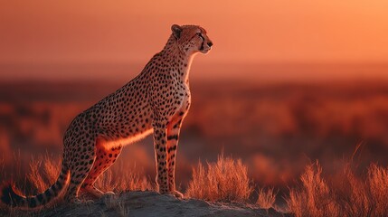 Cheetah sunset savanna Africa wildlife photography (1)