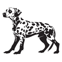 Fototapeta premium Dalmatian Dog silhouette Vector illustration. dalmatian line art silhouette vector