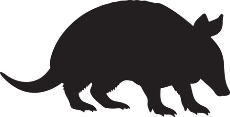 Armadillo vector silhouette on white background