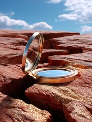 Desert landscape mirror reflection sky