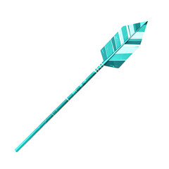 Contemporary Arrow with Modern Lines in Vibrant Tur Isolated on Transparent Background