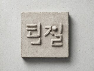 Korean Text Relief Tile.
