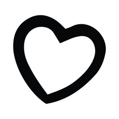 Heart  Hand Drawn with Black White Thick Lines