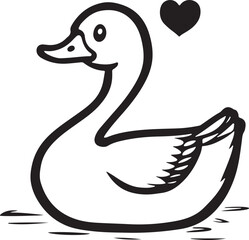 Obraz premium Duck Silhouette Vector Illustration on Transparent Background