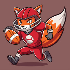 Cute Red Fox Cartoon Character with Cheerful Expression