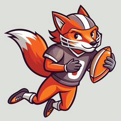 A cute, funny, red fox cartoon with a smile, isolated vector illustration of a playful animal character