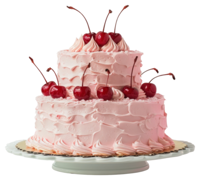 PNG Pink cherry frosted cake - Powered by Adobe
