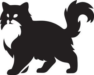 Maine coon cat silhouette, majestic feline graphic