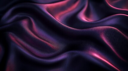 Obraz premium Abstract image of red silk fabric with smooth, flowing waves and soft lighting