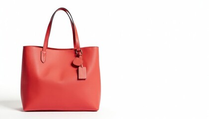 Stylish tote bag, isolated on white background , fashion accessory, travel