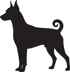 Austrian Pinscher vector silhouette on white background