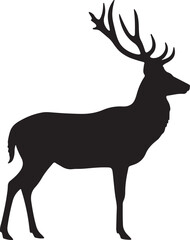 Barasingha vector silhouette on white background