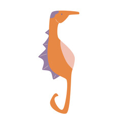 Cute illustration of a seahorse isolated on a white background.